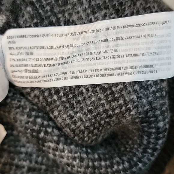 Abercrombie & Fitch Black & Gray Leopard Print Puff Balloon Sleeve Long Cardigan - Picture 4 of 6